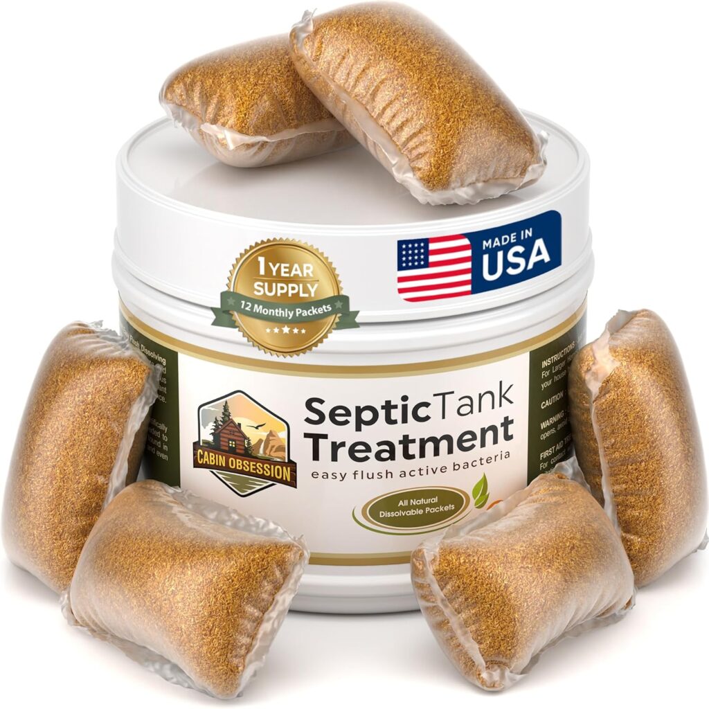 Septic Tank Treatment - 1 Year Supply of Septic Safe Dissolvable Easy Flush Live Bacteria Packets (12 Count) - Best Way to Prevent Expensive Sewage Backups - Made in USA Septic Tank Treatment - 1 Year Supply of Septic Safe Dissolvable Easy Flush Live Bacteria Packets (12 Count) - Best Way to Prevent Expensive Sewage Backups - Made in USA